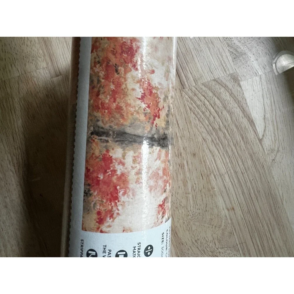 UK wall panel linen trees coral Abstract Watercolor 6 mural leaves 118